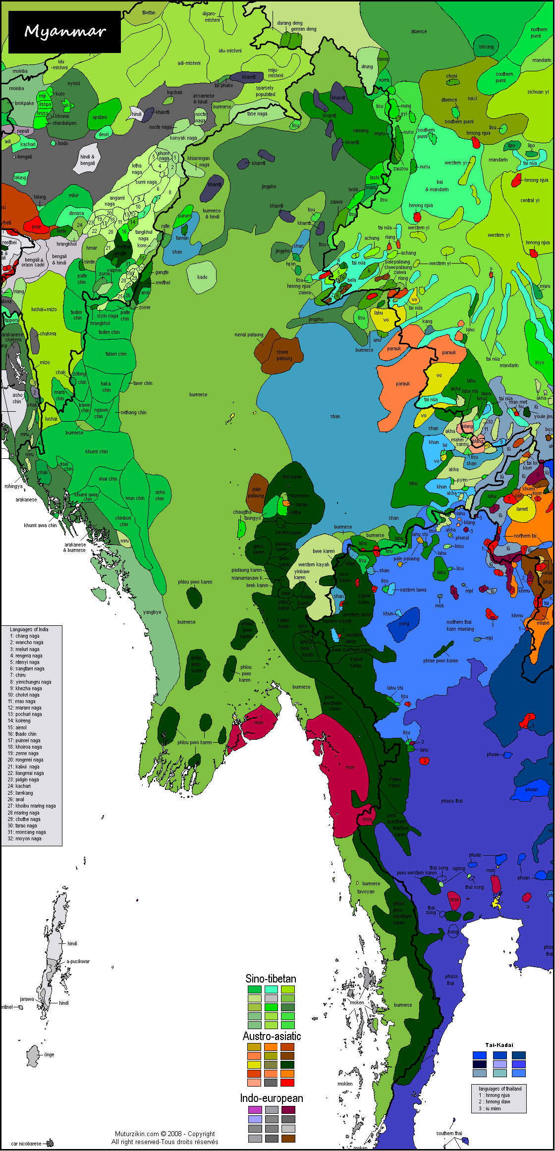 myanmar karta Myanmar   Carte linguistique / Linguistic map myanmar karta